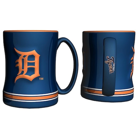 Boelter Brands Detroit Tigers Coffee Mug - 14oz Sculpted Relief - Blue 4675709875